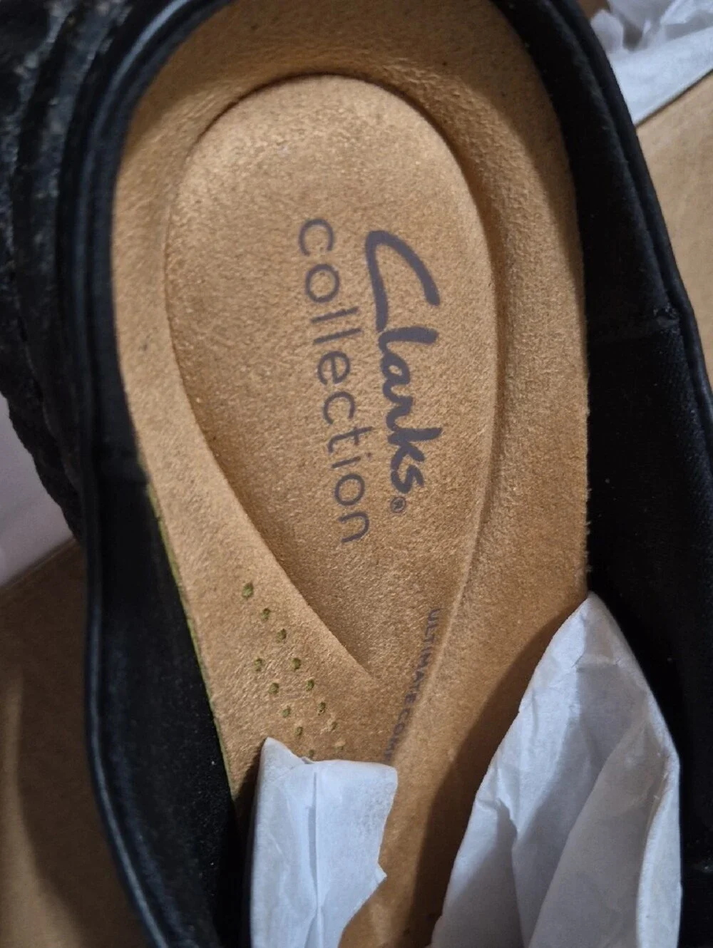 Clarks Black Leather Slip-On Loafer with Strap